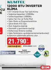 KUMTEL 12000 BTU INVERTER KLİMA indirimli fiyat KUMTEL 12000 BTU INVERTER KLİMA fiyat ve kampanya bilgisi